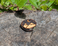 Hand Burned Moon and Mountain Wooden Magnet