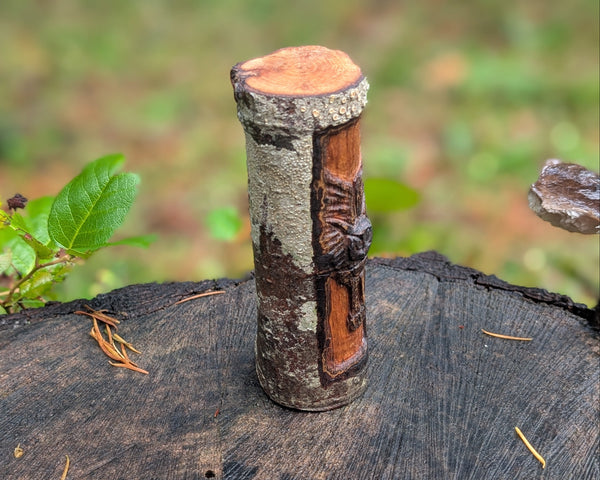 Owl in Flight Hand Carved Wooden Totem