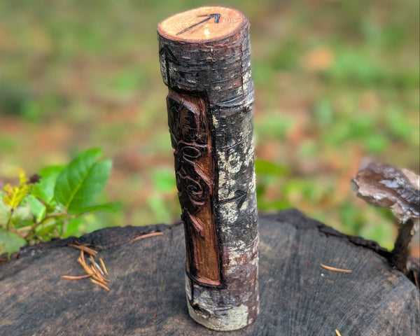 Tyr Hand Carved Wooden Totem