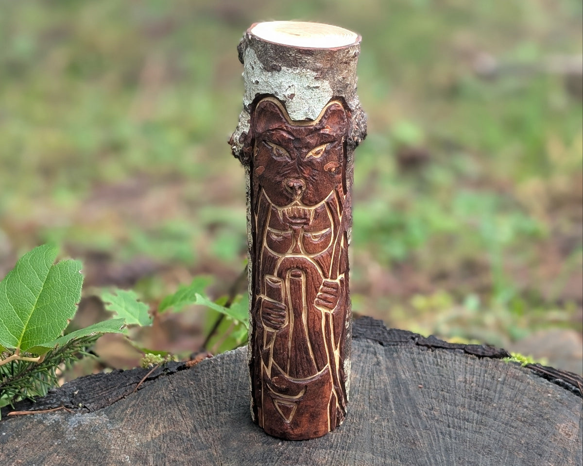 Veles (Volos) Hand Carved Wooden Totem