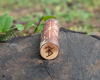 Vegvísir Hand Carved Wooden Totem