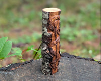Aesclepius Wand Hand Carved Wooden Totem