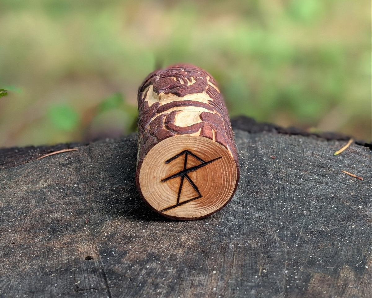 Krampus Hand Carved Wooden Totem