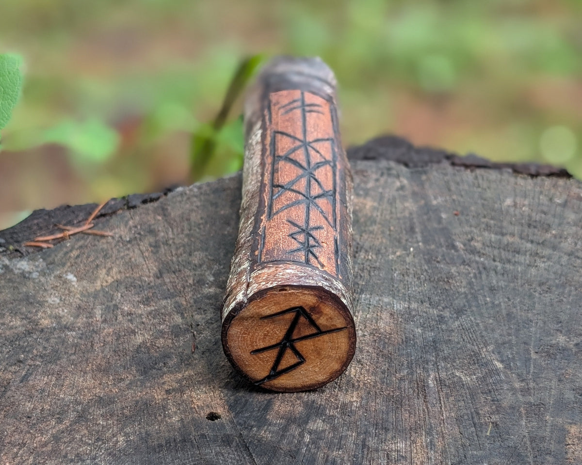 Web of Wyrd Hand Carved Wooden Totem